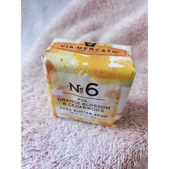 Via Mercato Italy No. 6 Orange Blossom & Cedarwood Shea Butter‎ Bar Soap 50g - Picture 4 of 4